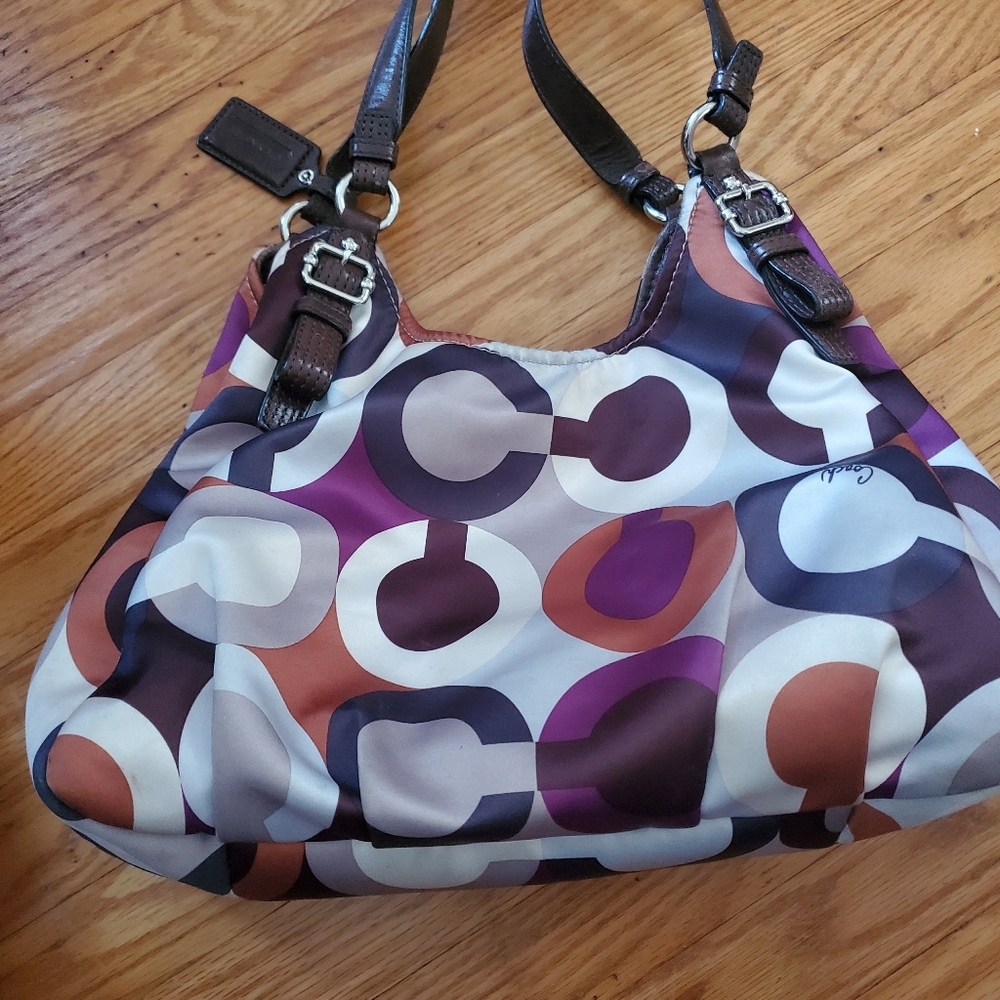 Coach SATIN  Multicolor Signature Hobo Bag - Picture 6 of 16